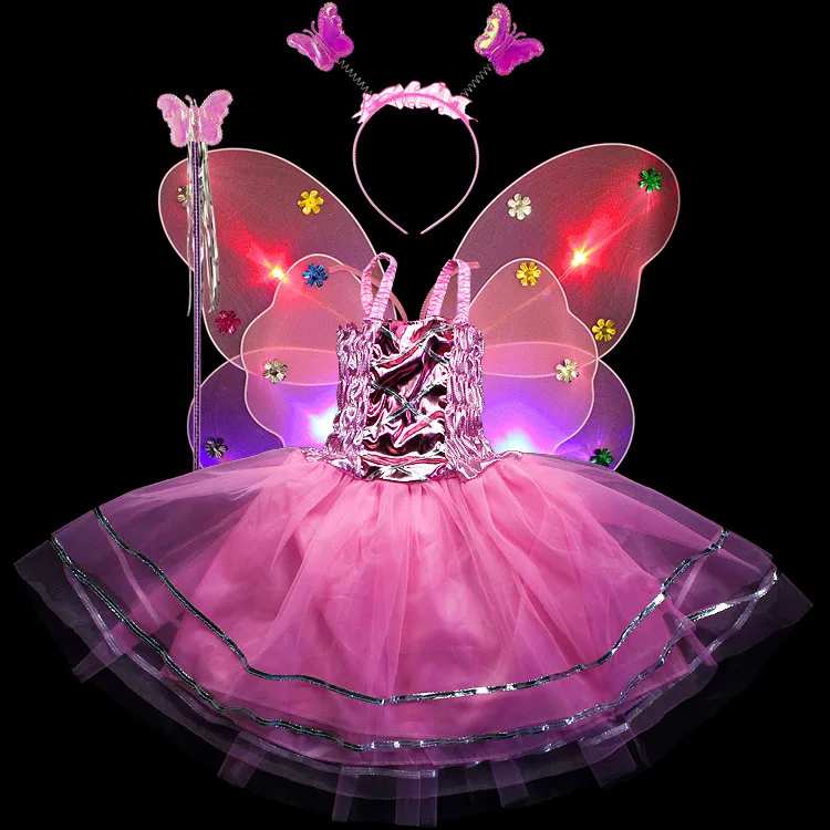 4 шт. детский Косплей костюм бабочки|cosplay costume|tinker bell dresstinker costume |