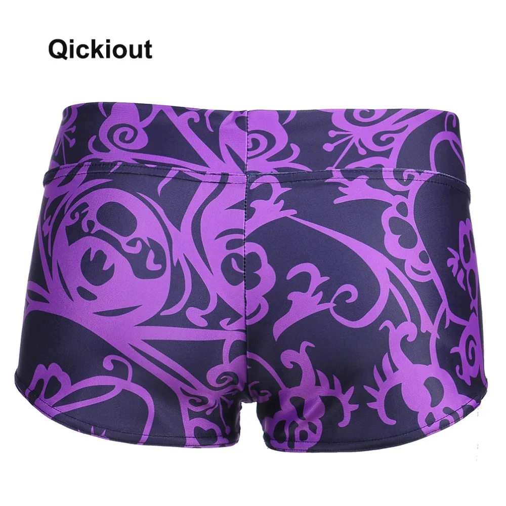 Шорты qickitout 2016 Летние Стильные женские шорты с высокой талией фиолетовые