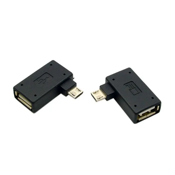 Jimier 2 шт. левый и правый угловой 90 градусов Micro USB 0 хост-адаптер OTG с питанием для