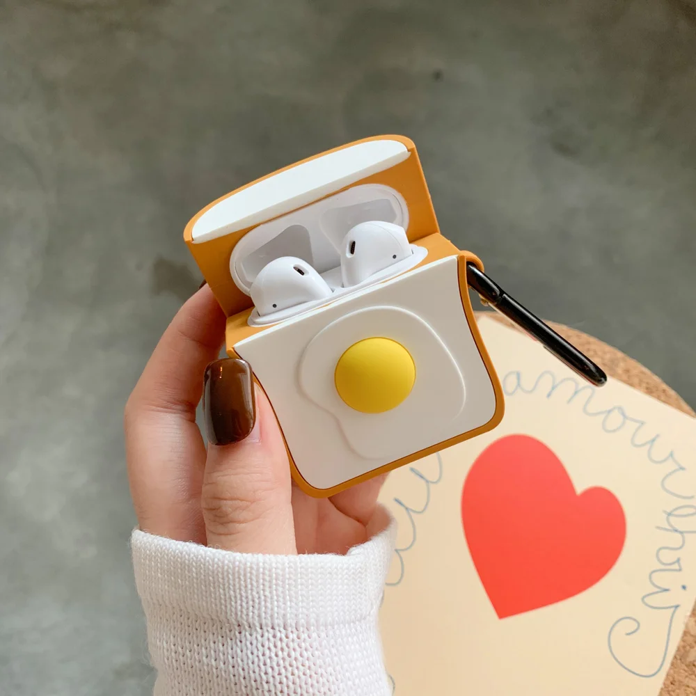 3D Bluetooth беспроводной тост наушники чехол для AirPods Силиконовый Мультфильм крышка