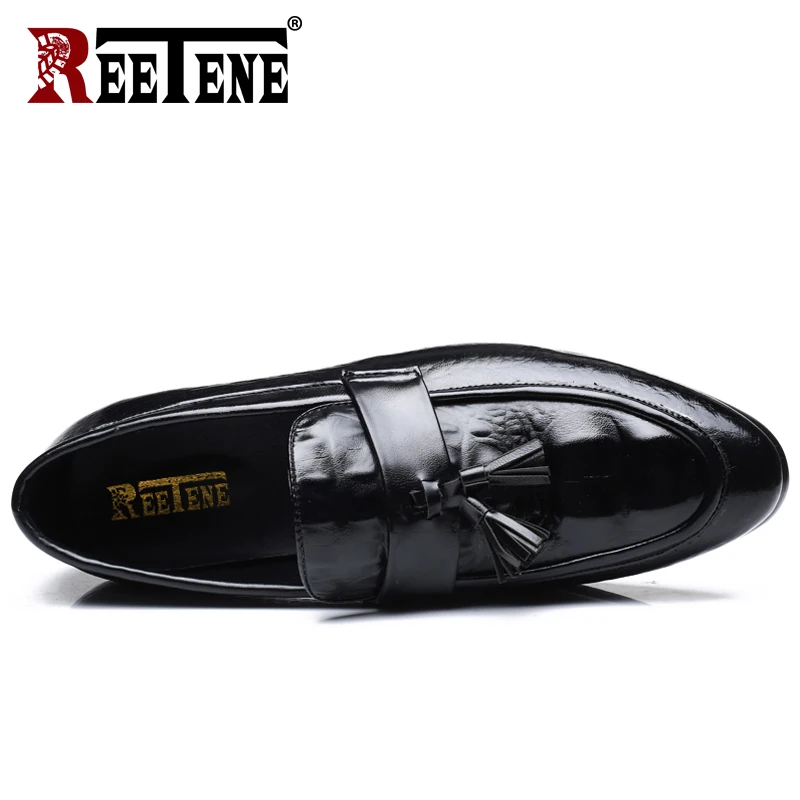 REETENE High Quality Leather Crocodile Men Loafers 2019 New Driving Casual Shoes Flats Plus Size Slip On Zapatos | Обувь
