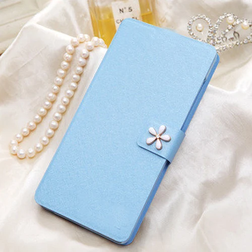 Blue JZ Petals Роскошный зеркальный чехол для телефона Wiko Y80, чехол для ПК, жесткая задняя крышка для Wiko Y 80, искусственная кожа, флип, мобильный телефон, сумка 5,99 дюйма - Цвет: Blue JZ Petals