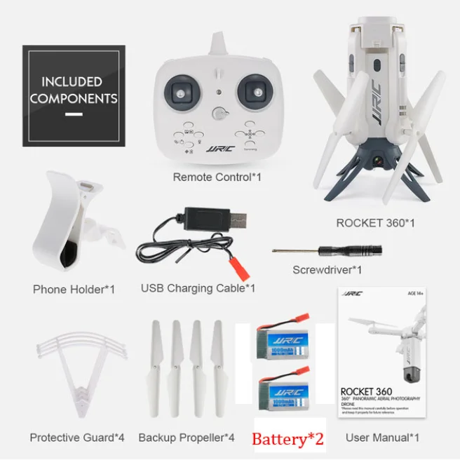 JJR/C JJRC H51 RC вертолет ракета-как 360 wifi FPV селфи Дрон-Квадрокоптер с камерой HD 720P высота удержания RC Квадрокоптер - Цвет: White with 2 battery
