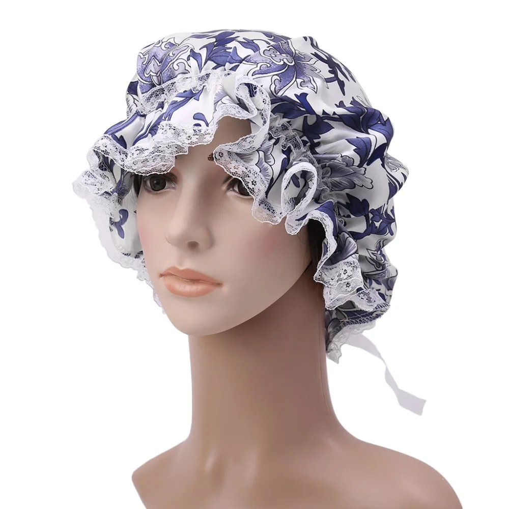 5 цветов шелковая кружевная Кепка для ночного сна девочек головной убор широкая