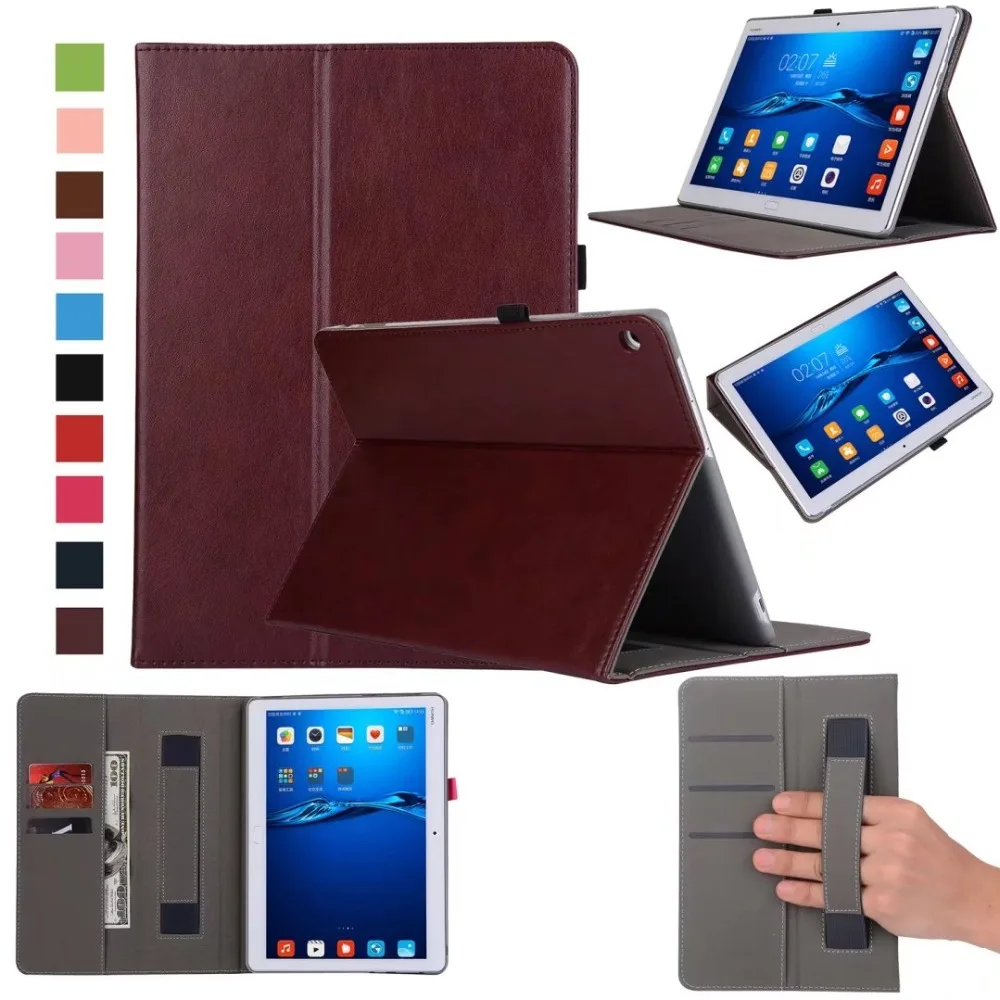 Smart Pu Leather Case for Huawei MediaPad M3 Lite 8.0 Tablet BTV-W09 Folio Cover w/ Hand Strap Stand Function Card Solt+pen | Компьютеры и