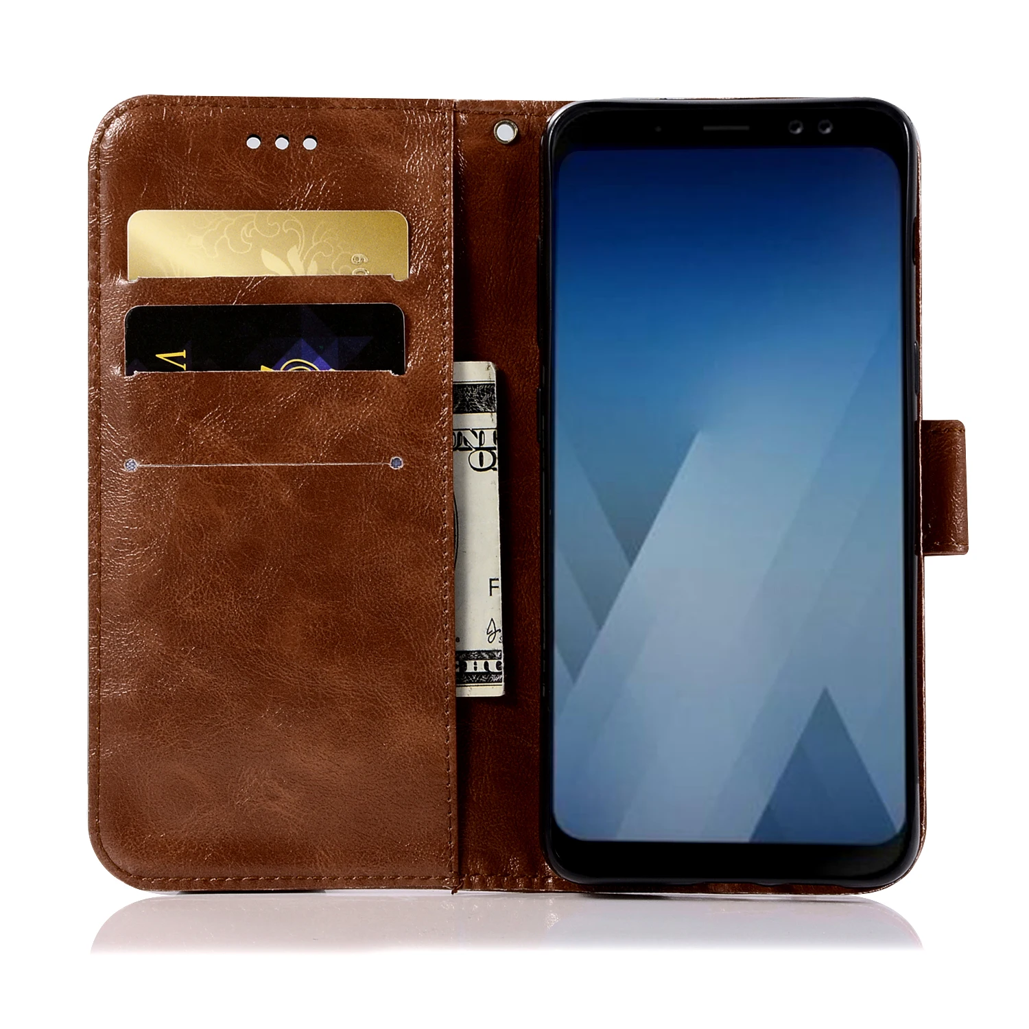Высокое качество Роскошный PU Ретро Флип кожаный телефон случаях для samsung Galaxy J6 2018