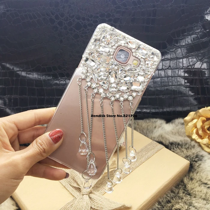 Блестящие diamond чехол для телефона Samsung Galaxy A3 2017 A320 красивые кисточкой со стразами