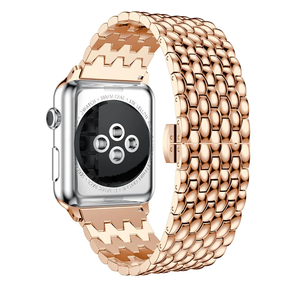 Rose gold add tool Ремешок из нержавеющей стали для Apple watch 42 мм 38 мм 40 мм 44 мм соединяющий ремешок браслета Регулируемый ремешок для часов iwatch Series 4 3 2 1 - Цвет ремешка: Rose gold add tool