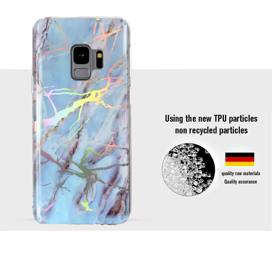 LANCASE блеск Мрамор чехол для samsung Galaxy S9 hoesje Мягкий ТПУ лазерный бесцветные плюс