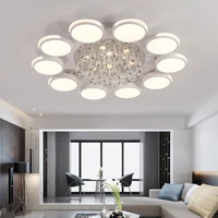 modern living room dining foyer study ceiling light with remote controller perforated led lamp ceiling crystal modern