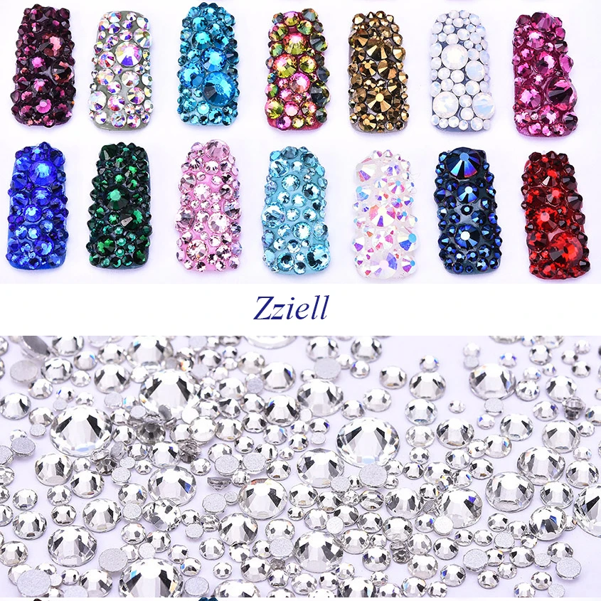 Zziell ss2 ss50 хрустальные стразы для дизайна ногтей SMC без горячей фиксации горный