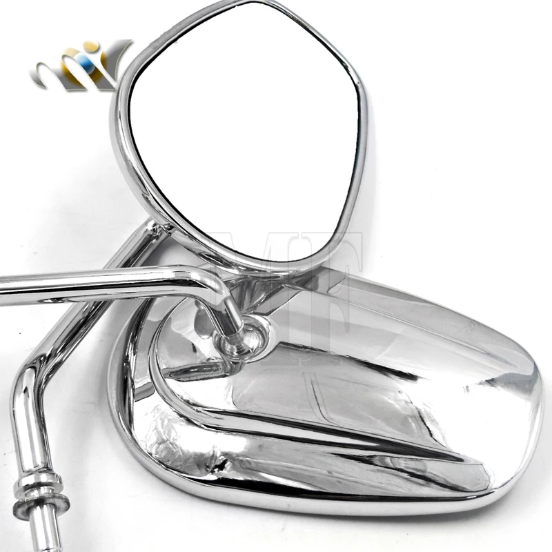 

Pair Chrome Motorcycle Rear Side Mirrors Rearview Mirror For Harley XL883 SPORTSTER Touring XL1200 VRSCAW V-ROD Softail Dyna