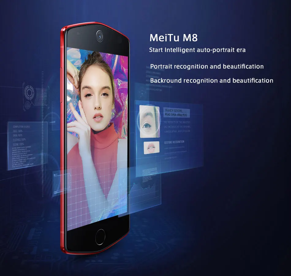 Meitu M8 5,2 дюймов 3000 мАч Helio x20 десять ядер ЦП 12MP+ 21MP камеры красоты многоязычный чистый необновляемый чистый выпуск