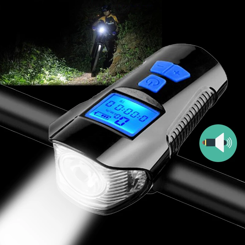 Новый велосипедный фонарь с компьютерным одометром зарядка через USB громкий