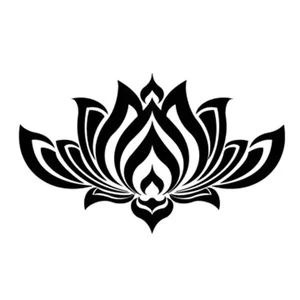 Виниловые наклейки для йоги, буддизма, цветов, 16,1 см * 9,7 см, Цвет черныйсеребристый