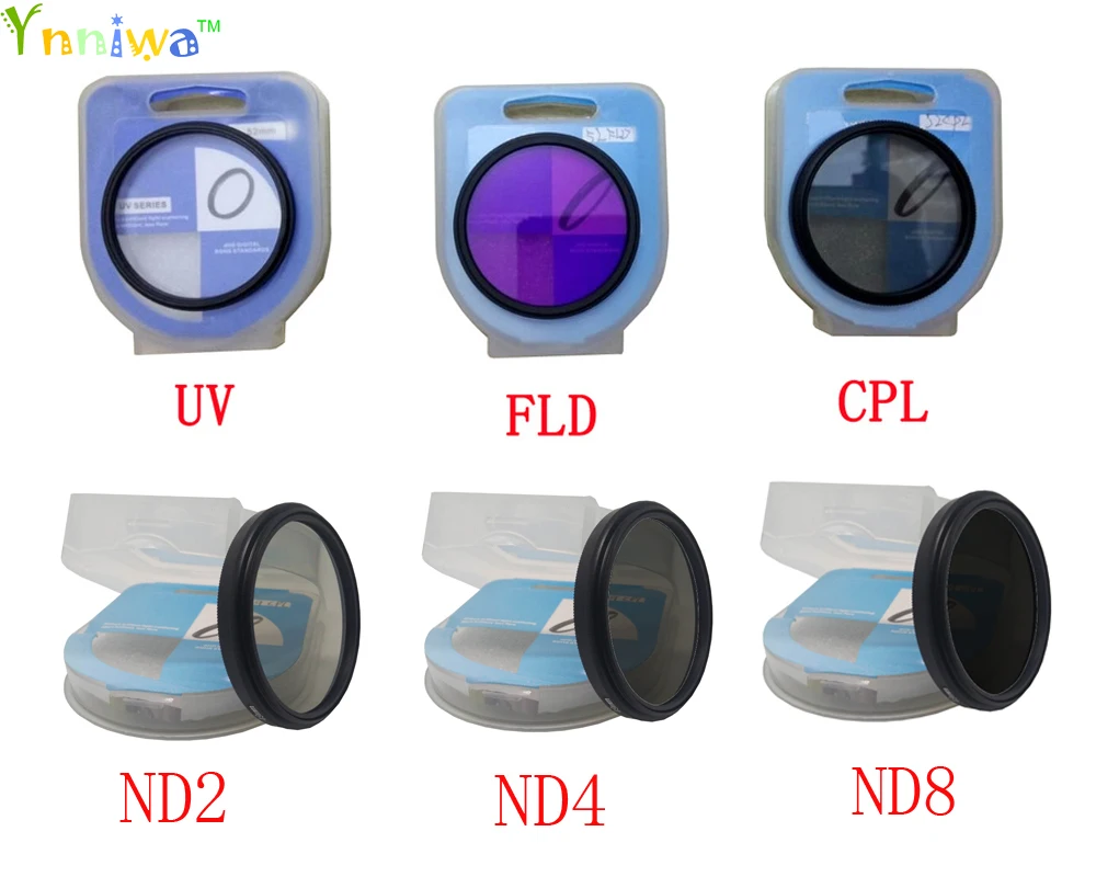 6 в 1 49 52 55 58 62 67 72 77 мм UV FLD CPL Digital + ND2 ND4 ND8 фильтр нейтральной плотности с коробкой