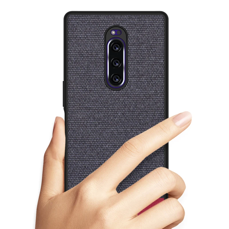 SRHE For Sony Xperia 1 Case Cover Vintage Cloth Fabric Silicone Full Back Xperia1 J8110 J8170 J9110 |