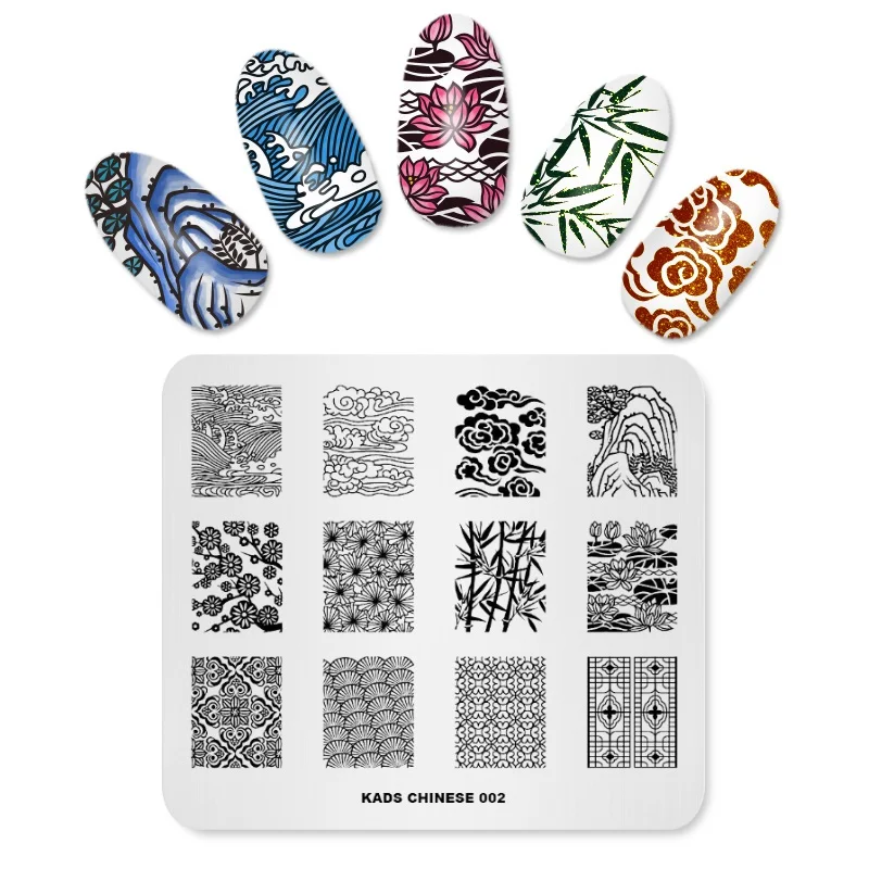 AriesLibra дизайн ногтей штамп шаблон китайский вкус цветы изображение штампы