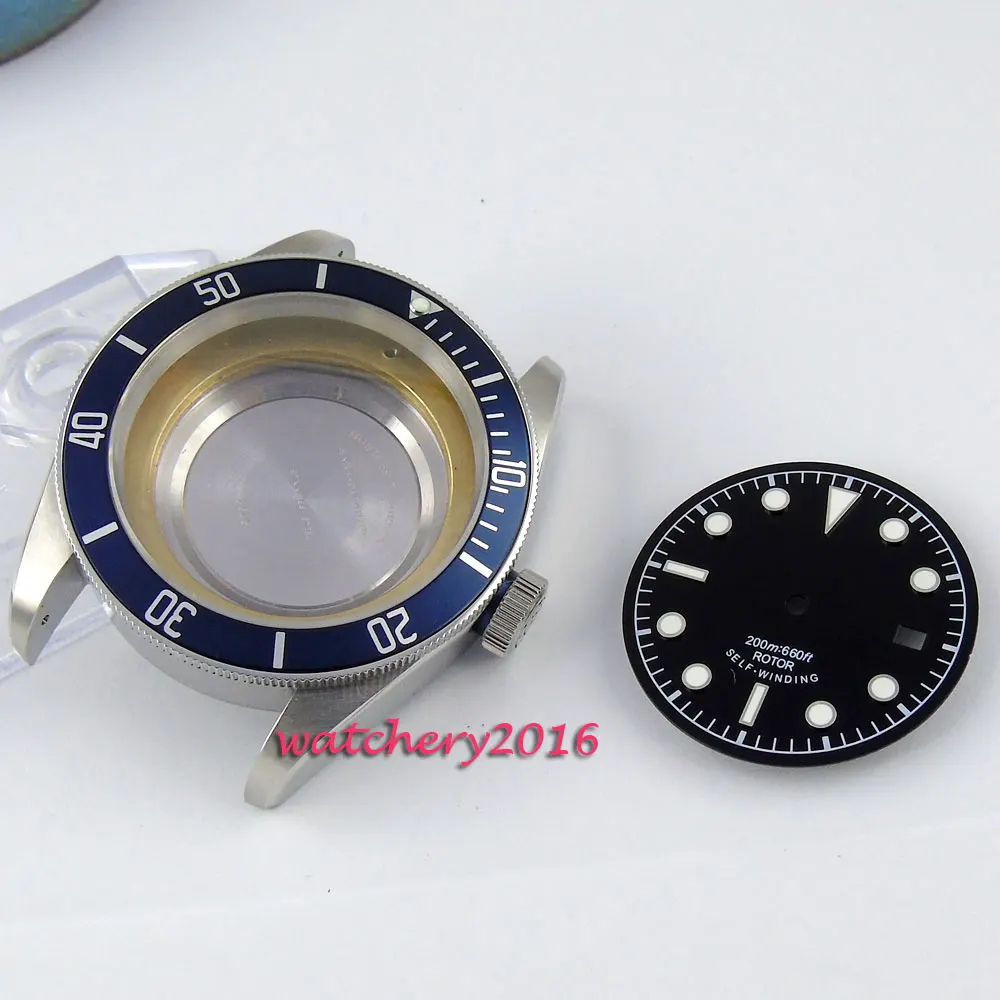 

41mm Corgeut sapphire glass date fit 8215 2836 automatic movement Watch Case+Dials