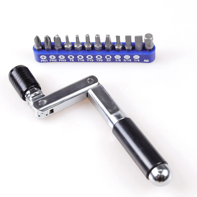 1 штука Cr V 8 &quotГибкая ручка отвертка 12 шт 1/4&quot шлицевые Phillips шестигранные