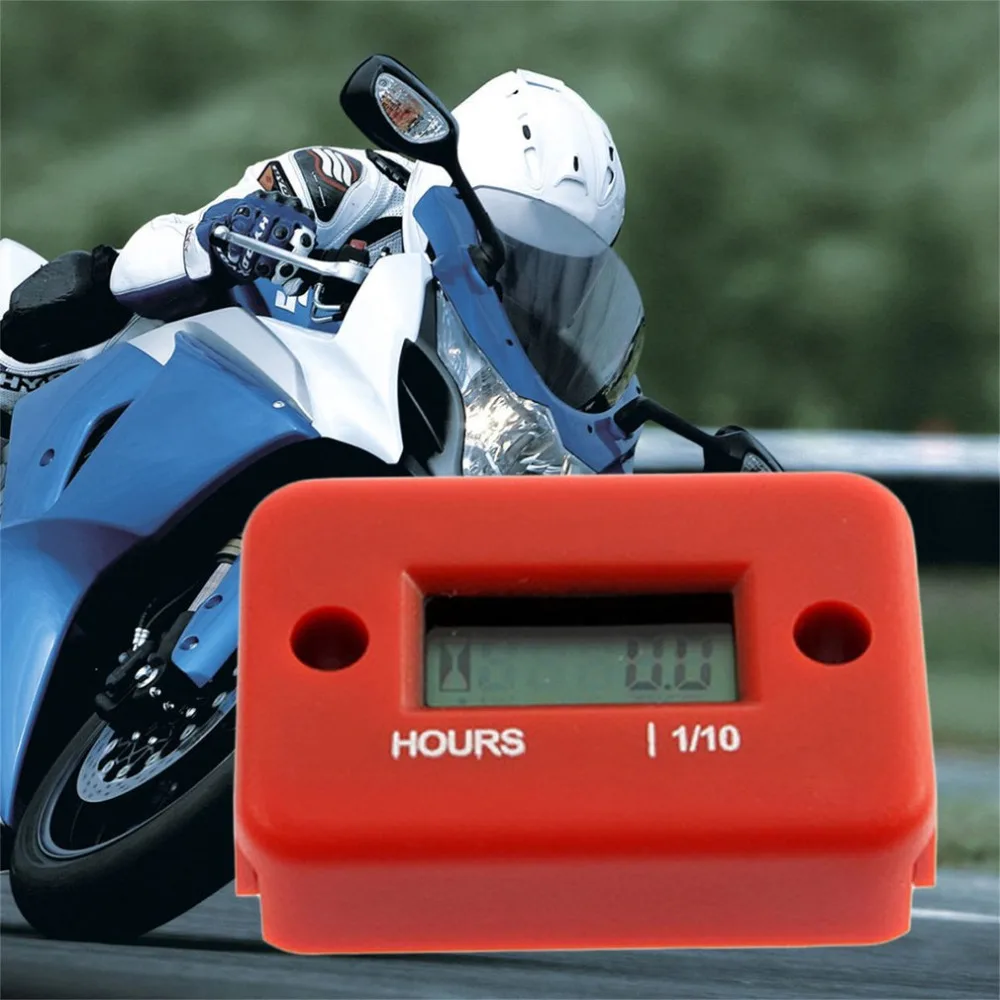 Цифровой счетчик моточасов индуктивный водонепроницаемый мотоцикл с ЖК