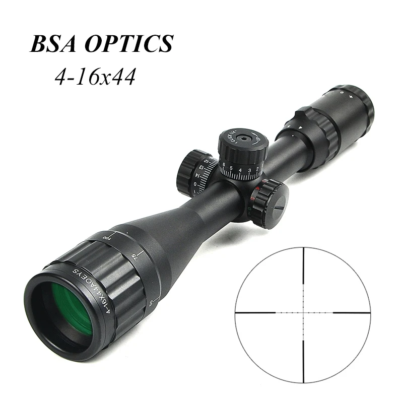 BSA оптика 4-16x44 ST Регулируемый оптический прицел зеленый красный с подсветкой прицел охотничьи прицелы тактический страйкбол прицел