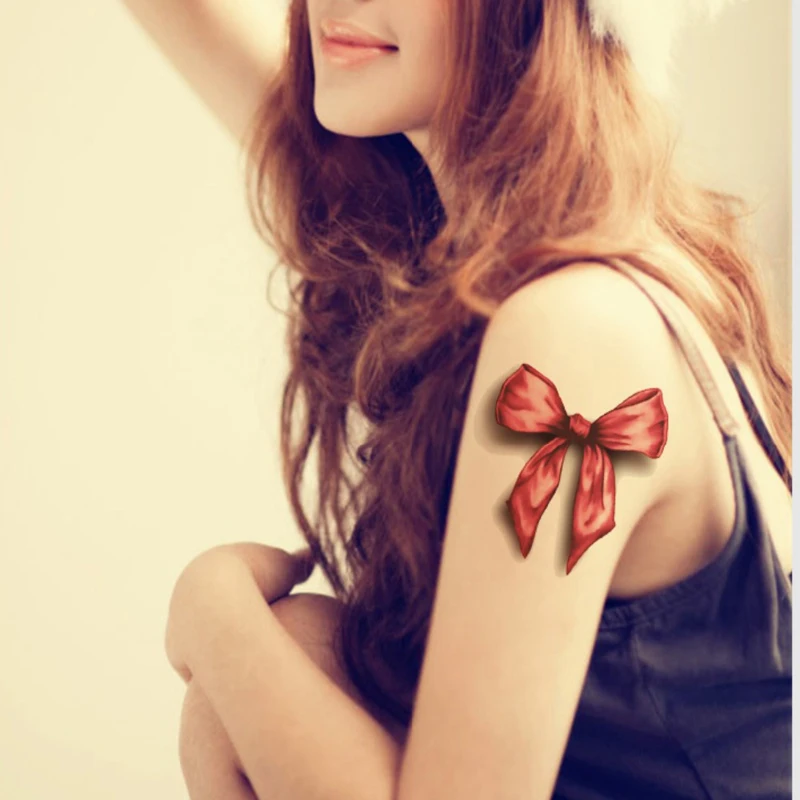 

2PCS Temporary Tattoos Small Bowknot Bows Waterproof For Body Art Sexy Beauty Makeup Temporary Tattoo Stickers For Girls