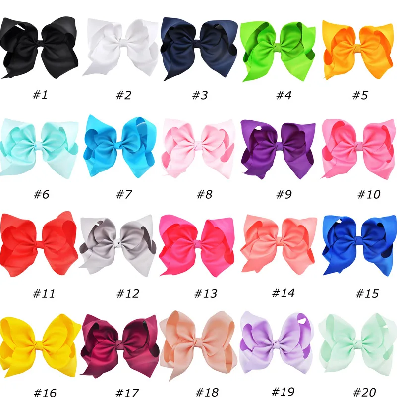 20 pcs mixed 8 дюймов 25 шт./20 шт./15 шт. большой корсажная лента бант для волос Крокодил Зажимы повязка с бантом Детские аксессуары для волос для девочек - Цвет: 20 pcs mixed