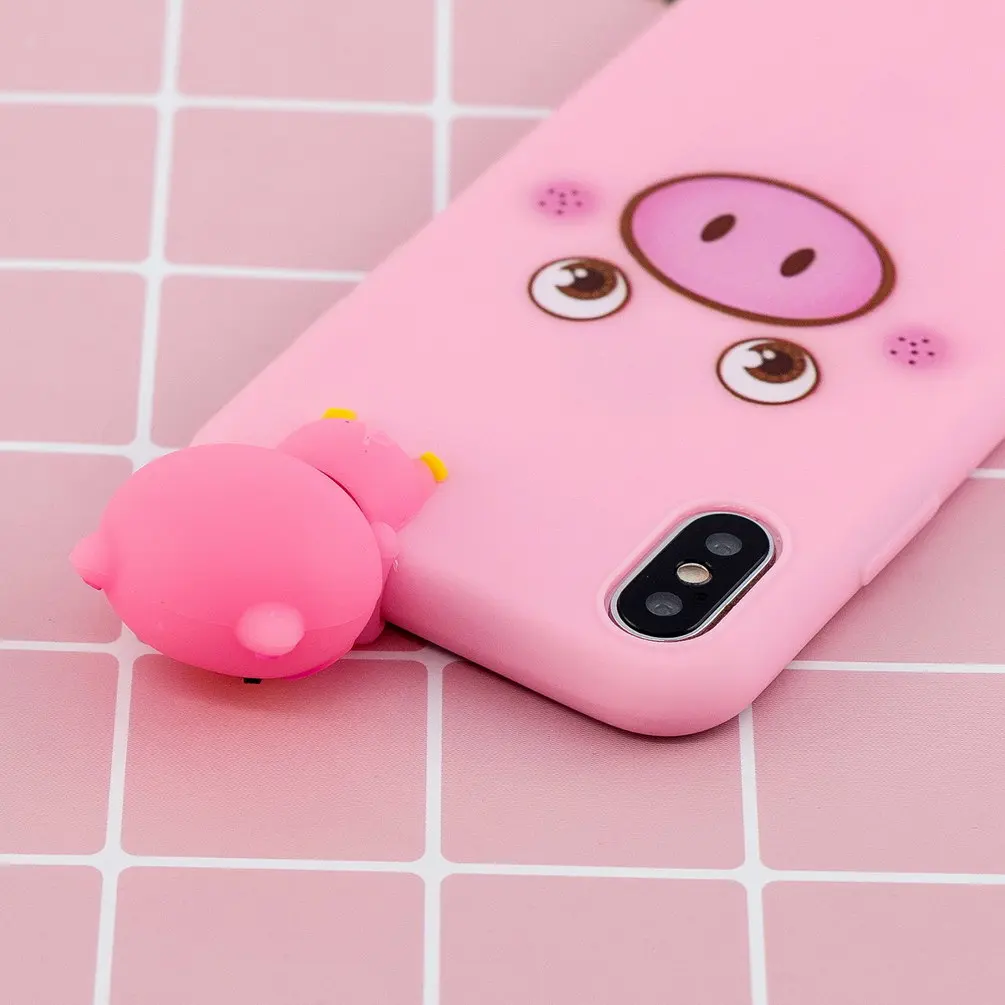 Силиконовый мягкий 3D чехол для телефона iPhone 7 8 Plus милые чехлы с единорогом