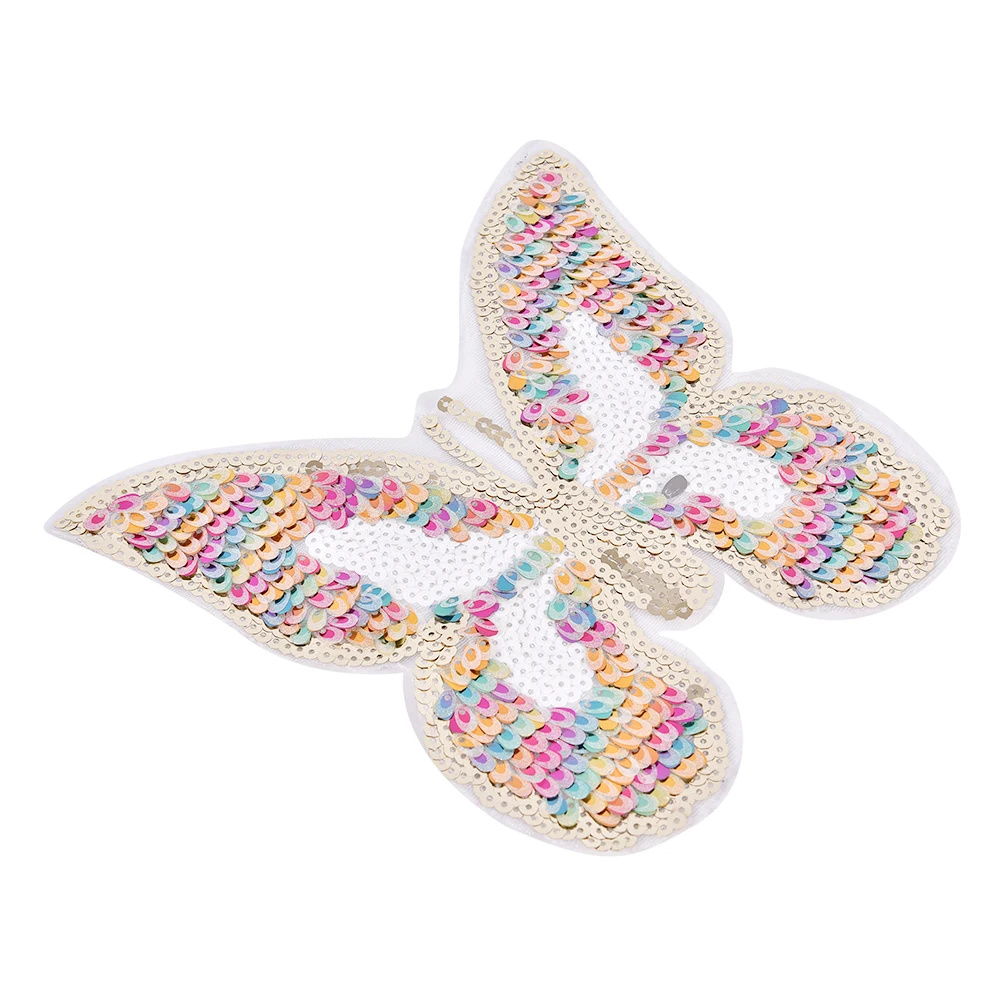 Цветной блестки патч Смешанная бабочка знак пришиван на одежде наклейки для