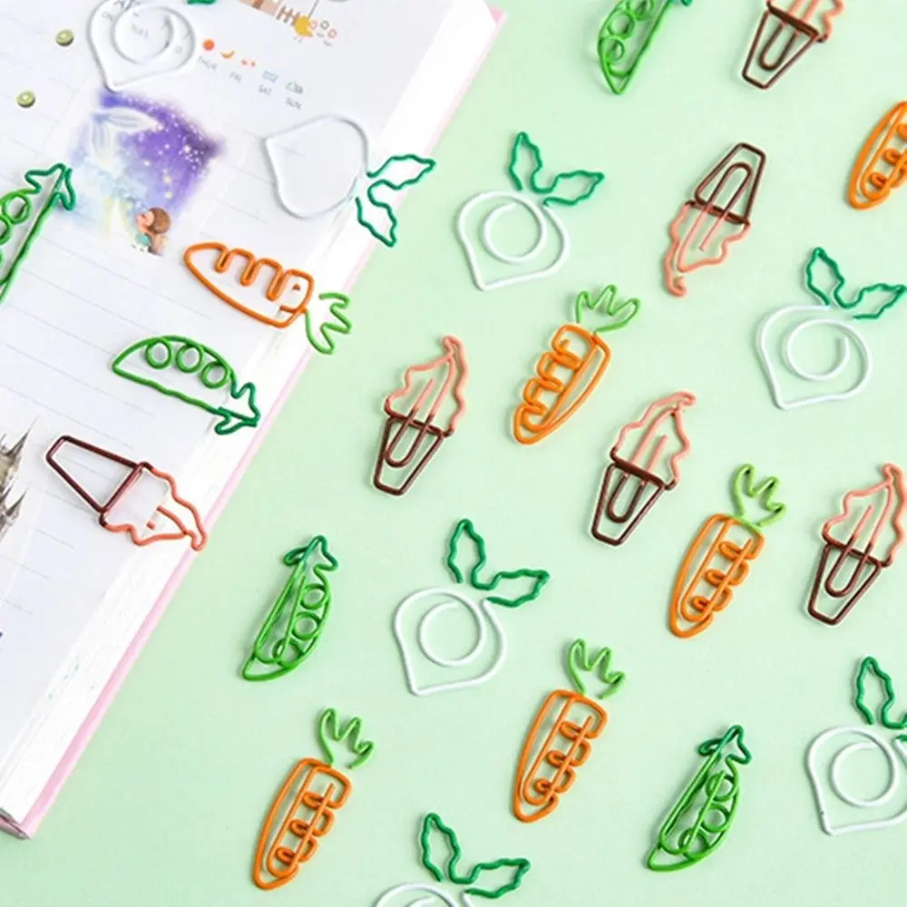 12 шт./лот металлический зажим для бумаги в форме милого фрукта и моркови Закладка