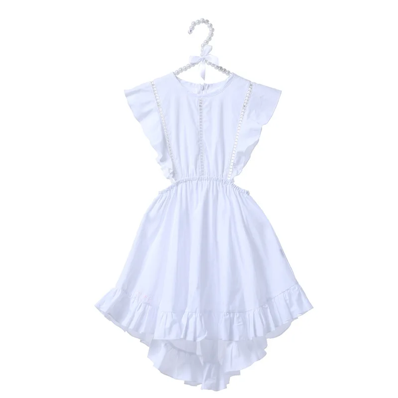 Girls BOHO Ruffles Dress Sweet Fashion Dovetail Dresses Solid A-Line Children Princess Clothes | Детская одежда и обувь