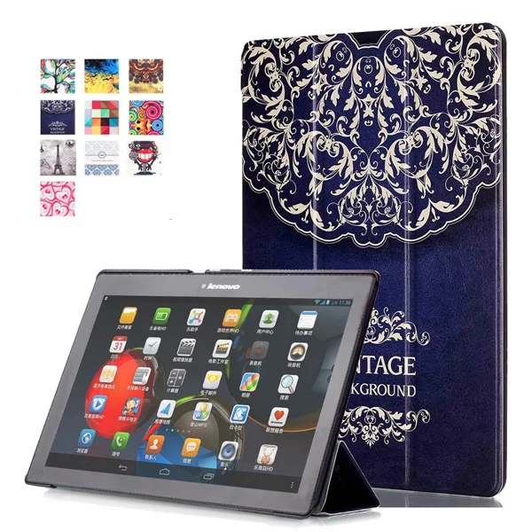 Color7 3 в 1 цветной чехол из искусственной кожи чехол-книжка для lenovo Tab 2 A10-70F 70L A10-30 30F TAB 3 10 бизнес(TB3-X70F/M)+ ручка+ Флим - Цвет: Color7