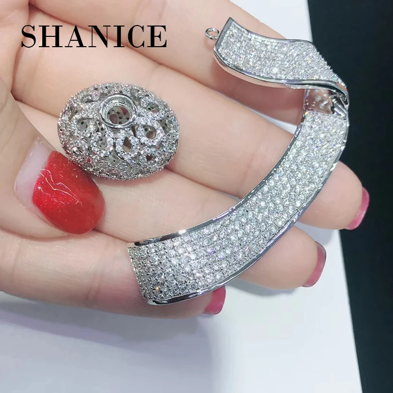 SHANICE, 2 шт., L форма, сделай сам, женское роскошное жемчужное ожерелье, фурнитура для изготовления, проложенный циркон, соединитель, подвеска, подвески, аксессуары