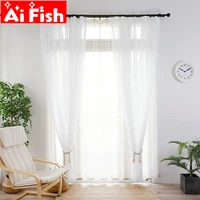 european and american white window screening solid tulle door curtains bedroom panel translucidus sheer tulle for living room