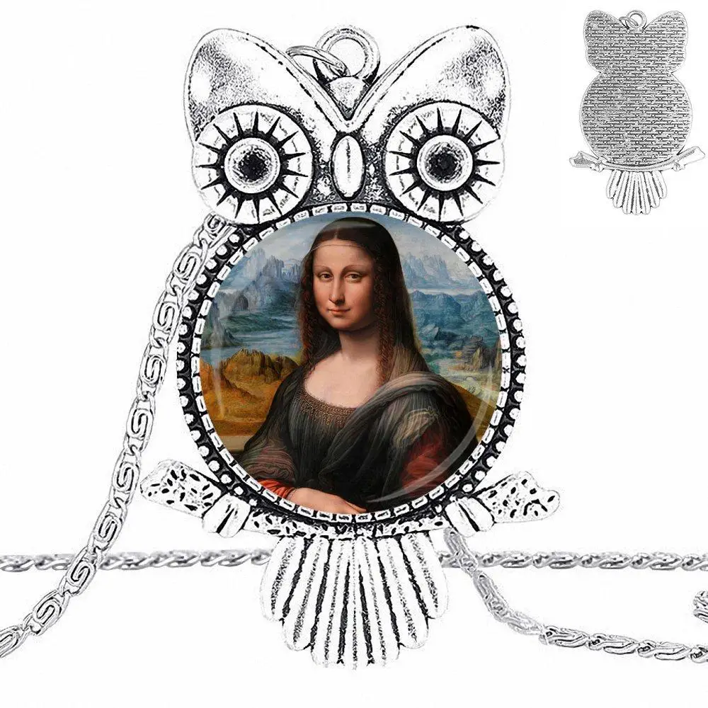 EJ глазурованная стеклянная подвеска Мона Лиза ожерелье ручной работы половинная