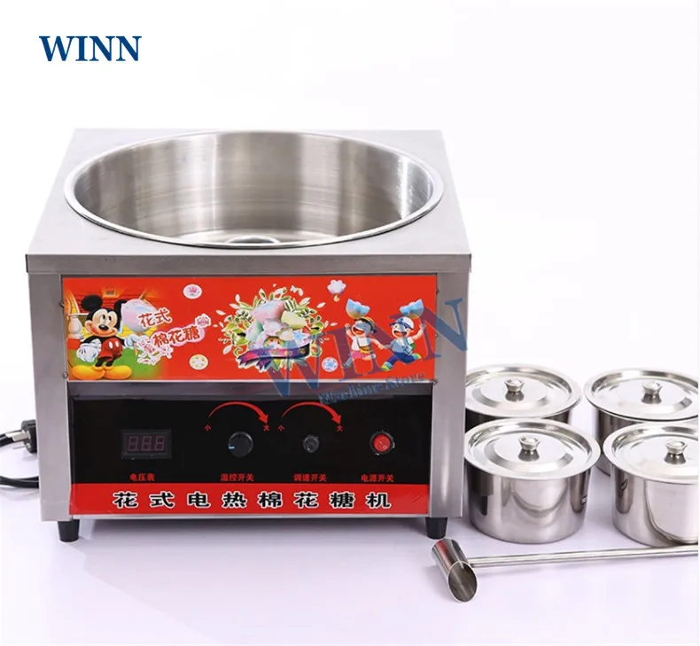 

Stainless Steel Electric 220V cotton candy machine commercial fancy spin sugar machine marshmallow maker cotton floss extractor