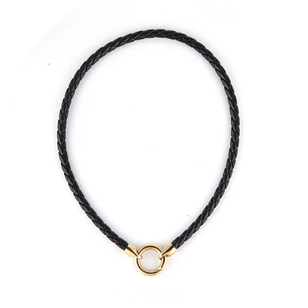 Vinnie Design ювелирное изделие 40 см черное плетеное кожаное ожерелье для монет кулон