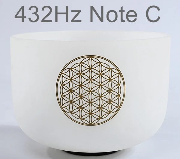 432Hz Note C CVNC " Note C корень чакра Матовый Кварцевый Поющая чаша с цветком жизни - Цвет: 432Hz Note C
