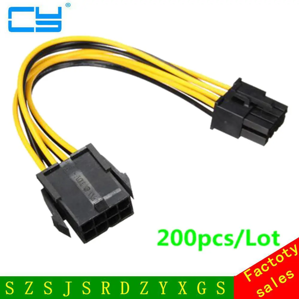 200 шт./лот PCI E 8 контактов Штекерный до женский Molex IDE Express удлинитель питания