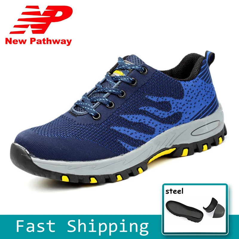 Большие размеры 36-46 рабочие жесткая обувь мужская защитная Воздушные сетчатые