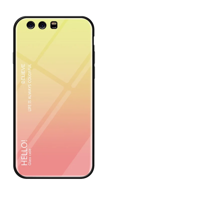 1 Мраморный жесткий чехол из закаленного стекла для huawei P10 Lite, роскошный градиентный защитный чехол на заднюю панель huawei P10 P9 Plus, чехол для телефона, чехол - Цвет: 1