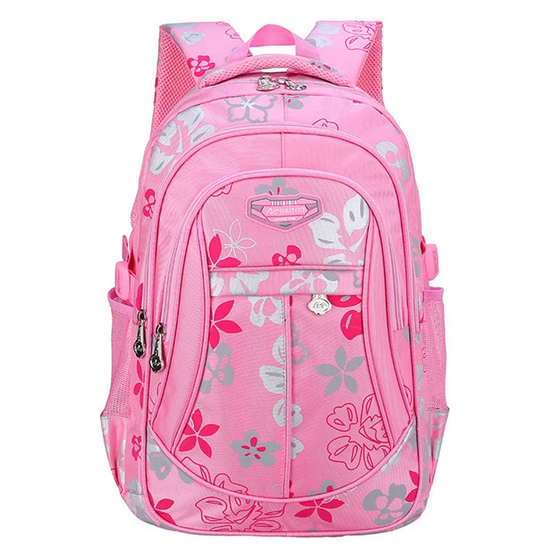 pink small Новые модные школьные сумки с цветочным принтом большой емкости для девочек, брендовый женский рюкзак, дешевая сумка через плечо, детских рюкзаков - Цвет: pink small