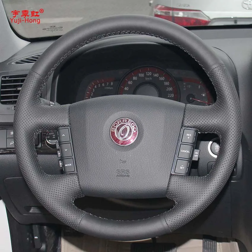 Yuji-Hong искусственная кожа Чехлы рулевого колеса автомобиля чехол для KIA Mohave Borrego 2008 ручная работа черный