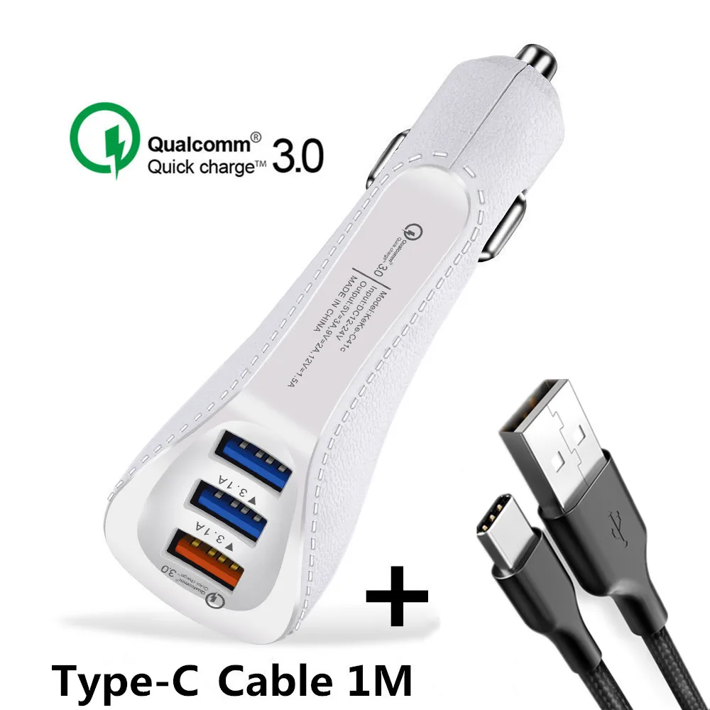 QC3.0 3 порта USB Автомобильное зарядное устройство 3.1A мобильный телефон Быстрая автомобильная зарядка Универсальный адаптер для iphone samsung huawei Xiaomi автомобильные зарядки