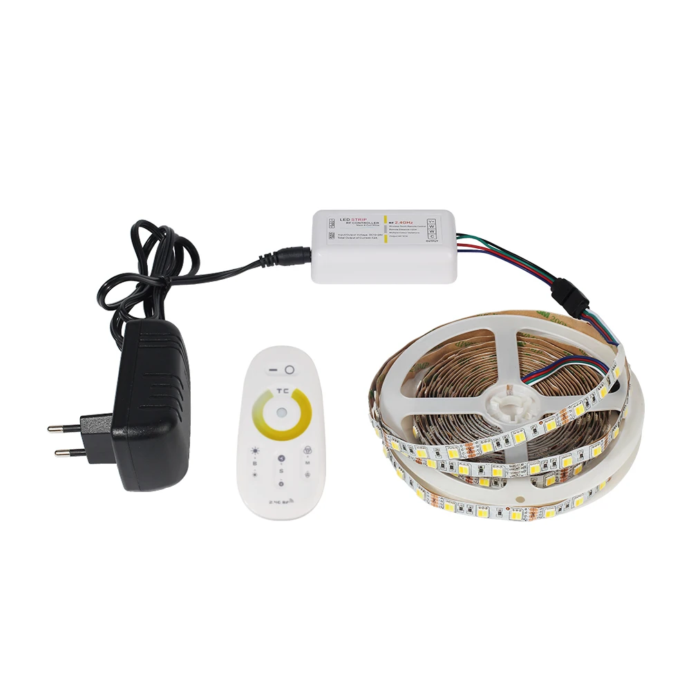 CCT 2 в 1 белая+ теплая белая светодиодная лента 5050 60 светодиодный s/m, 5 м DC12V 5050 Светодиодная лента светильник с регулируемой цветовой температурой