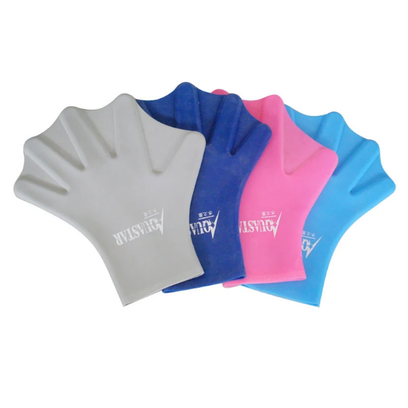 E1079 100% Silicone Full finger Diving Webbed Gloves Swim Trainer Hand Paddles flippers wholesale Hot sale