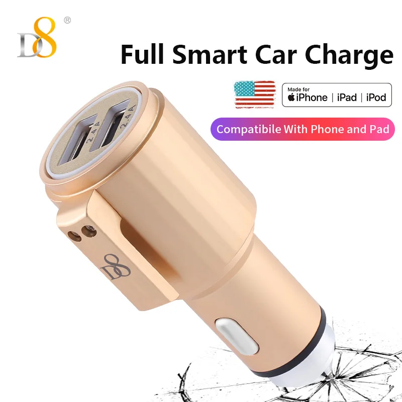 D8 резак для ремня безопасности Usb Автомобильное зарядное устройство телефона