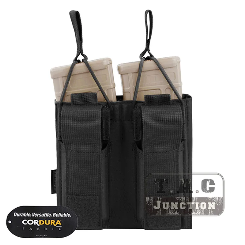 BK Emerson Тактический 5,56& пистолет модульный подсумок EmersonGear двойной открытый MOLLE/PALS Военная стрельба Mag Чехол кобура - Цвет: BK