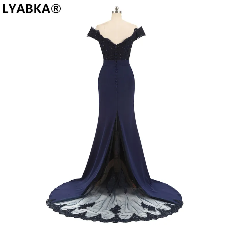 Robe De Soiree, длинное вечернее платье русалки, темно-синие, вечерние, элегантные, vestido de festa, длинное платье на выпускной,, вечерние платья с бисером